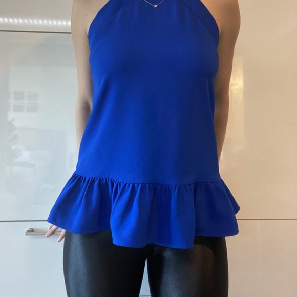 Amanda Uprichard Cobalt w/ Ruffle Hem Petite - Picture 1 of 6
